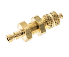 Brass DN 2.7 (Micro) Air Coupling Plug 4x6 mm Union Nut Bulkhead