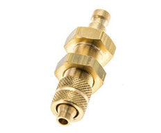 Brass DN 2.7 (Micro) Air Coupling Plug 4x6 mm Union Nut Bulkhead