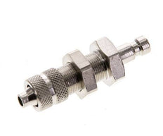 Nickel-plated Brass DN 2.7 (Micro) Air Coupling Plug 4x6 mm Union Nut Bulkhead