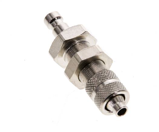 Vernikkeld Messing DN 2.7 (Micro) Luchtkoppeling Insteeknippel 3x4.3 mm Push-On Schotkoppeling Double Shut-Off