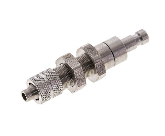 RVS DN 2.7 (Micro) Luchtkoppeling Insteeknippel 4x6 mm Push-On Schotkoppeling Double Shut-Off