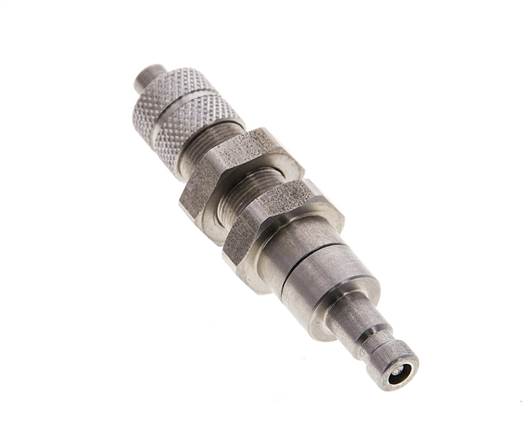 RVS DN 2.7 (Micro) Luchtkoppeling Insteeknippel 4x6 mm Push-On Schotkoppeling Double Shut-Off