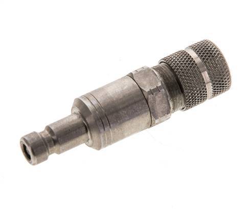 Stainless steel DN 2.7 (Micro) Air Coupling Plug 4x6 mm Union Nut Bulkhead Double Shut-Off