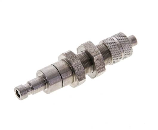 RVS DN 2.7 (Micro) Luchtkoppeling Insteeknippel 4x6 mm Push-On Schotkoppeling Double Shut-Off