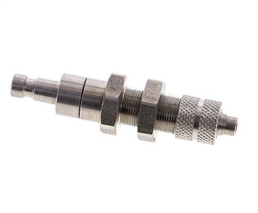 RVS DN 2.7 (Micro) Luchtkoppeling Insteeknippel 4x6 mm Push-On Schotkoppeling Double Shut-Off