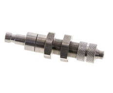 RVS DN 2.7 (Micro) Luchtkoppeling Insteeknippel 4x6 mm Push-On Schotkoppeling Double Shut-Off