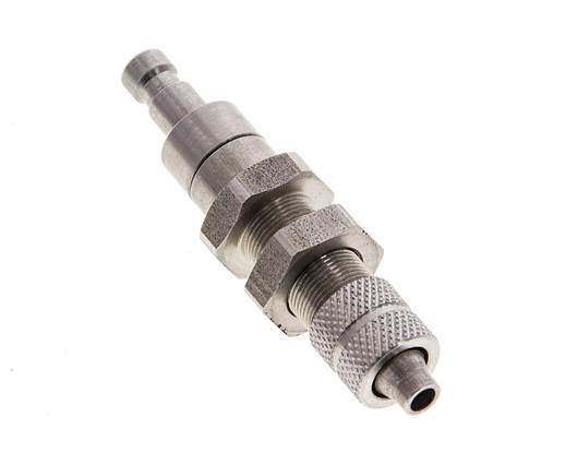 RVS DN 2.7 (Micro) Luchtkoppeling Insteeknippel 4x6 mm Push-On Schotkoppeling Double Shut-Off