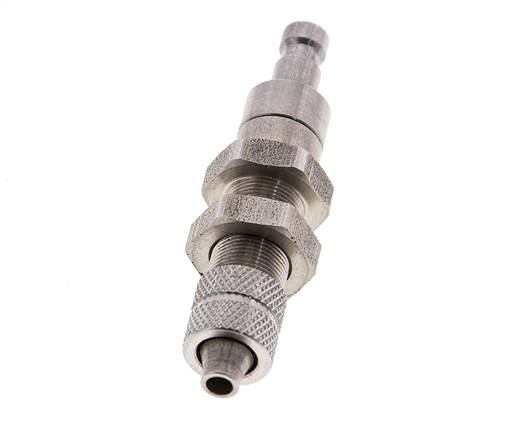 RVS DN 2.7 (Micro) Luchtkoppeling Insteeknippel 4x6 mm Push-On Schotkoppeling Double Shut-Off