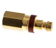 Messing DN 5 Rood Luchtkoppeling Insteeknippel G 1/8 inch Binnendraad Double Shut-Off