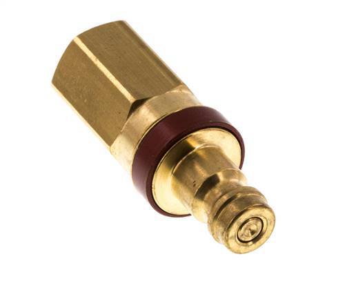 Messing DN 5 Rood Luchtkoppeling Insteeknippel G 1/8 inch Binnendraad Double Shut-Off