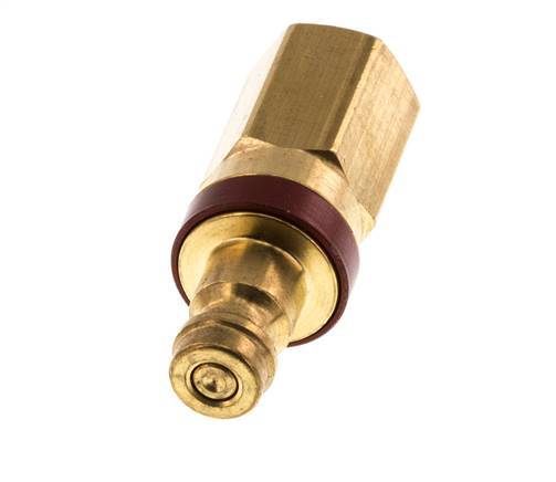 Messing DN 5 Rood Luchtkoppeling Insteeknippel G 1/8 inch Binnendraad Double Shut-Off