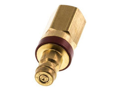 Messing DN 5 Rood Luchtkoppeling Insteeknippel G 1/8 inch Binnendraad Double Shut-Off