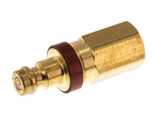 Messing DN 5 Rood Luchtkoppeling Insteeknippel G 1/8 inch Binnendraad Double Shut-Off