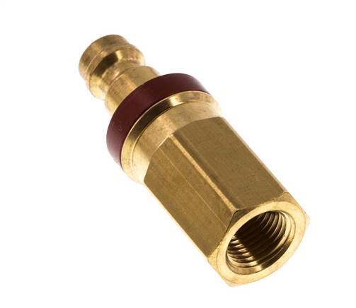 Messing DN 5 Rood Luchtkoppeling Insteeknippel G 1/8 inch Binnendraad Double Shut-Off