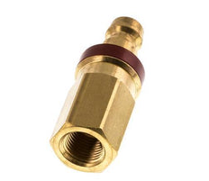 Messing DN 5 Rood Luchtkoppeling Insteeknippel G 1/8 inch Binnendraad Double Shut-Off