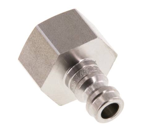 RVS DN 5 Rood Luchtkoppeling Insteeknippel G 3/8 inch Binnendraad Double Shut-Off