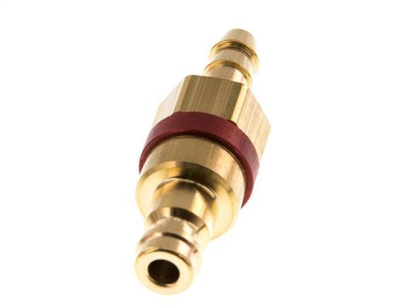 Messing DN 5 Rood Luchtkoppeling Insteeknippel 6 mm Slangpilaar