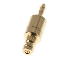 Brass DN 5 Air Coupling Plug 4 mm Hose Pillar Double Shut-Off