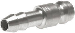 Stainless Steel 316L DN 5 Air Coupling Plug 4 mm Hose Pillar Double Shut-Off
