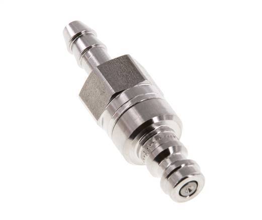 RVS 316L DN 5 Luchtkoppeling Insteeknippel 6 mm Slangpilaar Double Shut-Off