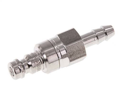 RVS 316L DN 5 Luchtkoppeling Insteeknippel 6 mm Slangpilaar Double Shut-Off