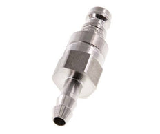 RVS 316L DN 5 Luchtkoppeling Insteeknippel 6 mm Slangpilaar Double Shut-Off