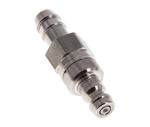 RVS 316L DN 5 Luchtkoppeling Insteeknippel 9 mm Slangpilaar Double Shut-Off