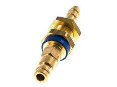 Messing DN 5 Blauw-Coded Luchtkoppeling Insteeknippel 6 mm Slangpilaar Schotkoppeling