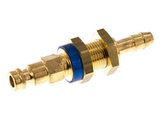 Messing DN 5 Blauw-Coded Luchtkoppeling Insteeknippel 6 mm Slangpilaar Schotkoppeling