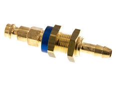 Messing DN 5 Blauw-Coded Luchtkoppeling Insteeknippel 6 mm Slangpilaar Schotkoppeling