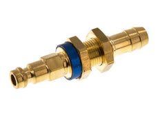Messing DN 5 Blauw-Coded Luchtkoppeling Insteeknippel 9 mm Slangpilaar Schotkoppeling