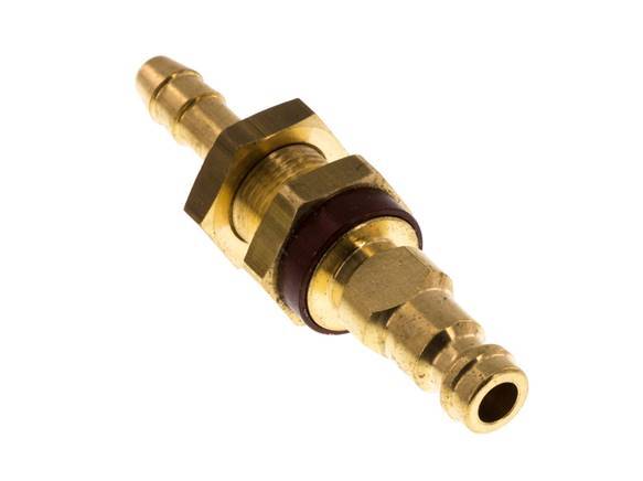 Brass DN 5 Brown-Coded Air Coupling Plug 6 mm Hose Pillar Bulkhead