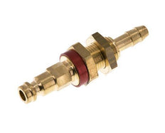Messing DN 5 Rood-Coded Luchtkoppeling Insteeknippel 6 mm Slangpilaar Schotkoppeling