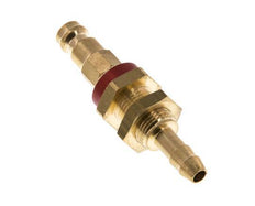 Messing DN 5 Rood-Coded Luchtkoppeling Insteeknippel 6 mm Slangpilaar Schotkoppeling