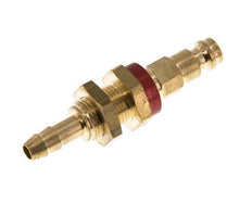 Messing DN 5 Rood-Coded Luchtkoppeling Insteeknippel 6 mm Slangpilaar Schotkoppeling