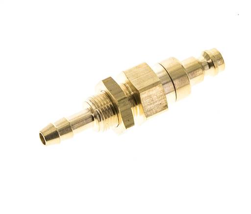 Messing DN 5 Luchtkoppeling Insteeknippel 4 mm Slangpilaar Schotkoppeling Double Shut-Off