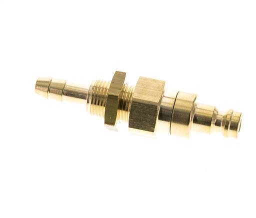 Brass DN 5 Air Coupling Plug 6 mm Hose Pillar Bulkhead Double Shut-Off