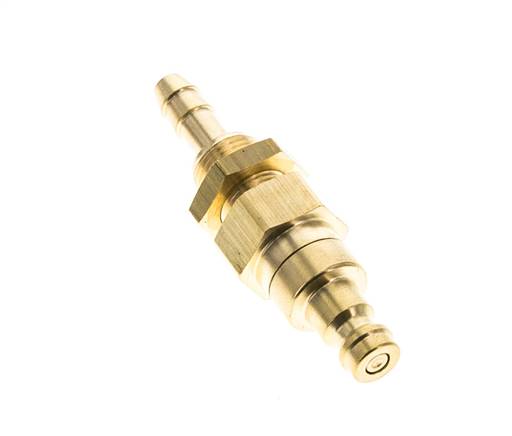 Messing DN 5 Luchtkoppeling Insteeknippel 4 mm Slangpilaar Schotkoppeling Double Shut-Off