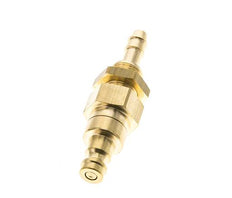 Messing DN 5 Luchtkoppeling Insteeknippel 4 mm Slangpilaar Schotkoppeling Double Shut-Off