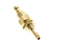 Messing DN 5 Luchtkoppeling Insteeknippel 4 mm Slangpilaar Schotkoppeling Double Shut-Off