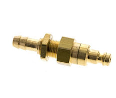 Messing DN 5 Luchtkoppeling Insteeknippel 8 mm Slangpilaar Schotkoppeling Double Shut-Off