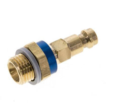 Messing DN 5 Blauw-Coded Luchtkoppeling Insteeknippel G 1/4 inch Buitendraad