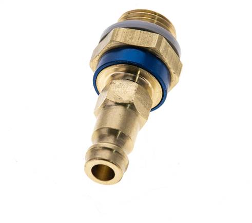 Messing DN 5 Blauw-Coded Luchtkoppeling Insteeknippel G 1/4 inch Buitendraad