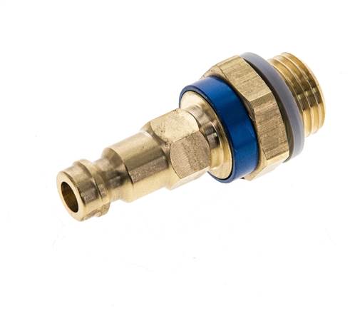 Messing DN 5 Blauw-Coded Luchtkoppeling Insteeknippel G 1/4 inch Buitendraad