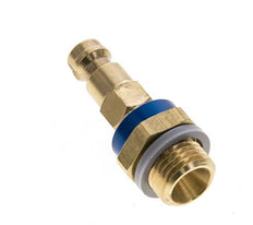 Messing DN 5 Blauw-Coded Luchtkoppeling Insteeknippel G 1/4 inch Buitendraad