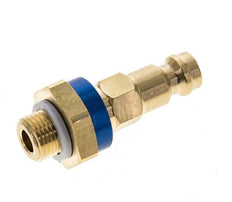 Messing DN 5 Blauw-Coded Luchtkoppeling Insteeknippel G 1/8 inch Buitendraad