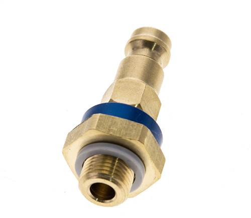Messing DN 5 Blauw-Coded Luchtkoppeling Insteeknippel G 1/8 inch Buitendraad