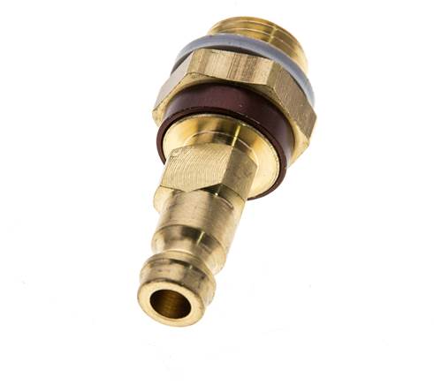 Messing DN 5 Bruin-Coded Luchtkoppeling Insteeknippel G 1/4 inch Buitendraad