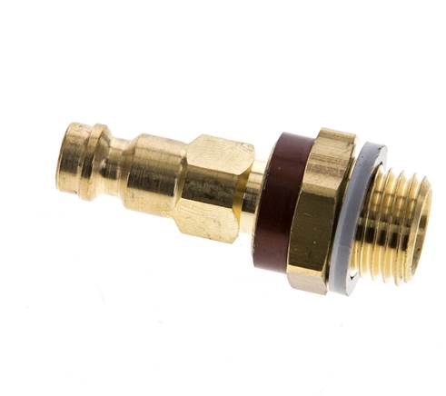 Messing DN 5 Bruin-Coded Luchtkoppeling Insteeknippel G 1/4 inch Buitendraad