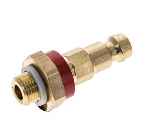 Messing DN 5 Rood-Coded Luchtkoppeling Insteeknippel G 1/8 inch Buitendraad